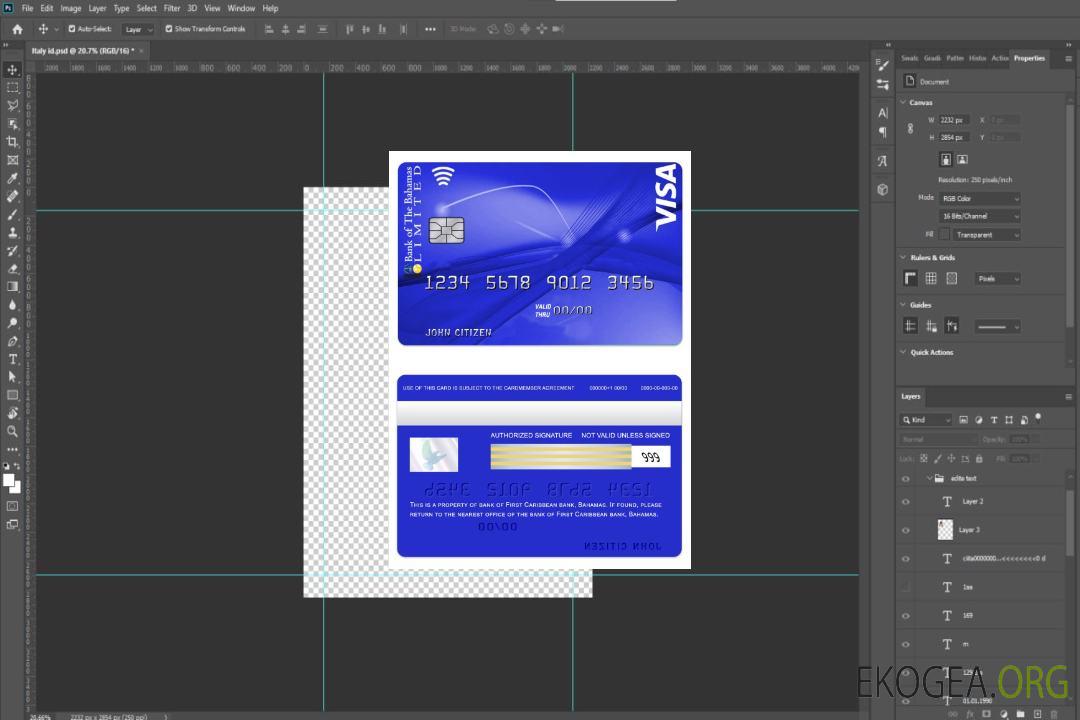 Carte VISA Classic de la Banque des Bahamas des Bahamas template